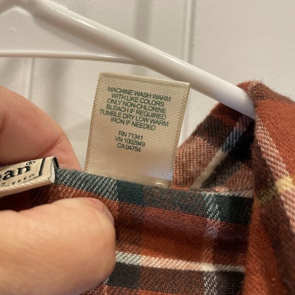 Vintage LL Bean Flannel Shirt Plaid Mens XL 100% Cotton 90s Lumberjack Grunge - Picture 3 of 10